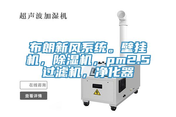 布朗新風(fēng)系統(tǒng)。壁掛機，除濕機，pm2.5過濾機，凈化器