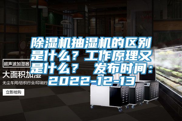 除濕機抽濕機的區(qū)別是什么?工作原理又是什么? 發(fā)布時間:2022-12-13